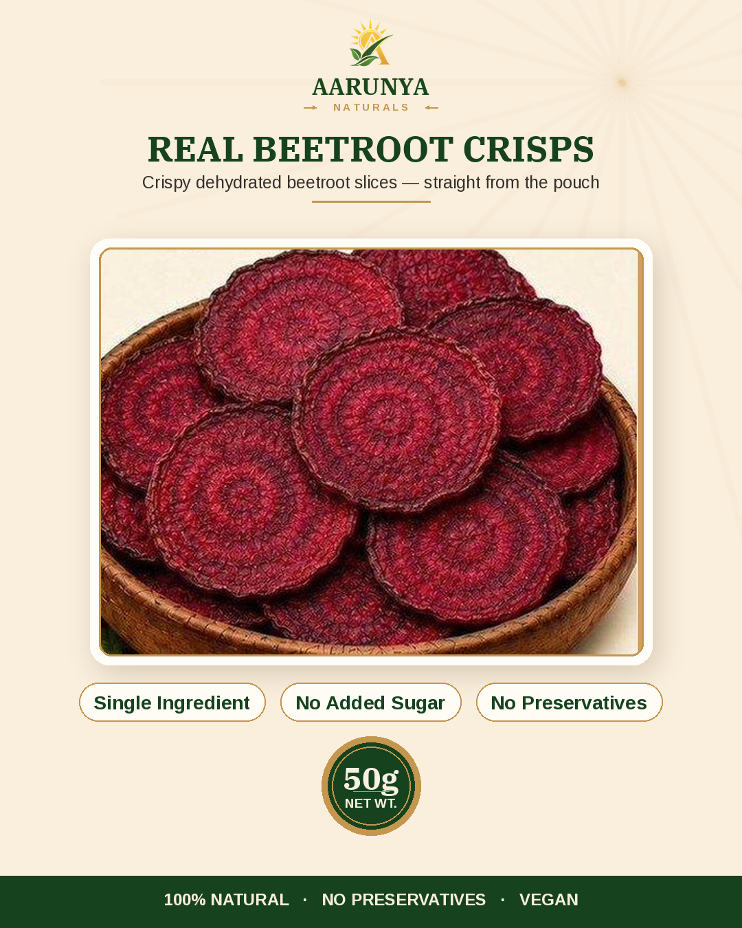 Dehydrated Beetroot Wellness Crisps